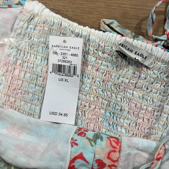NWT American Eagle Floral Halter Tie Crop Top Size XL - Picture 5 of 7